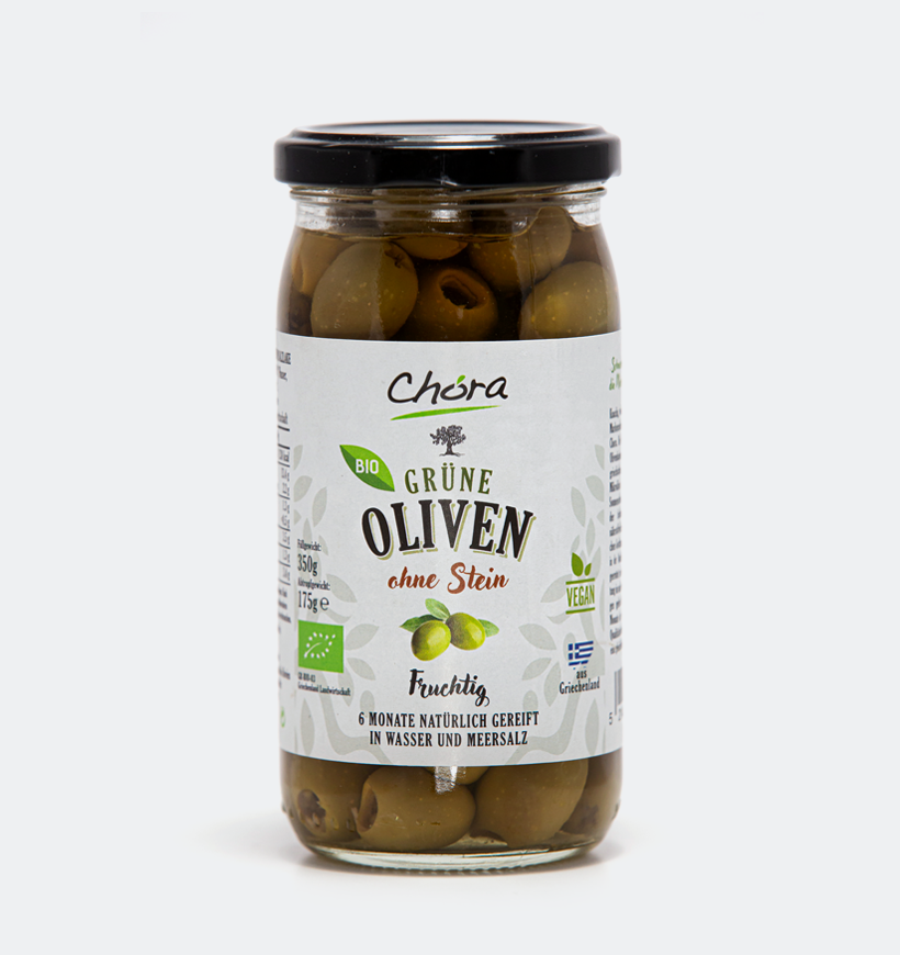 Chora Bio Grüne Olive mit Stein